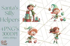 Christmas Elf Clipart, Funny Elf Clip Art, Santa Helpers PNG Product Image 1