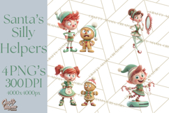 Christmas Elf Clipart, Funny Elf Clip Art, Santa Helpers PNG Product Image 1