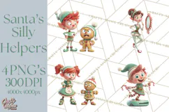 Christmas Elf Clipart, Funny Elf Clip Art, Santa Helpers PNG Product Image 1