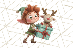 Christmas Elf Clipart, Funny Elf Clip Art, Santa Helpers PNG Product Image 5