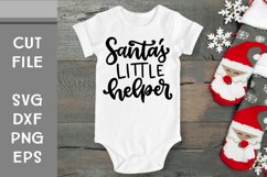 Santa's Little Helper, Christmas Baby, Hand Lettered, SVG Product Image 1