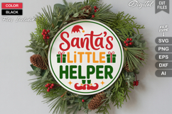 Santas Little Helper SVG | Christmas Round Sign SVG | Xmas Product Image 2
