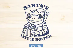 Santa’s Little Hopper SVG PNG | Funny Christmas Elf Frog Product Image 1