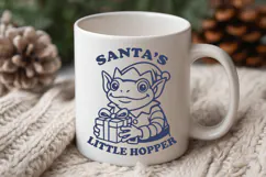 Santa’s Little Hopper SVG PNG | Funny Christmas Elf Frog Product Image 2