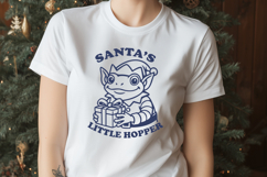 Santa’s Little Hopper SVG PNG | Funny Christmas Elf Frog Product Image 3