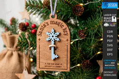 Santas Magic Key Laser Cut | 3D Layered Christmas Magic Key Product Image 1