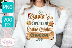 Santa's official cookie checker PNG, Funny Christmas PNG Product Image 1