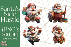 Funny Santa PNG, Santa Working Jobs Clip Art, Christmas Png Product Image 1