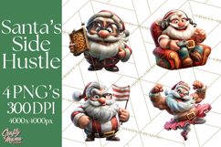 Funny Santa PNG, Santa Working Jobs Clip Art, Christmas Png Product Image 1