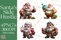 Funny Santa PNG, Santa Working Jobs Clip Art, Christmas Png Product Image 1