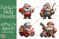 Funny Santa PNG, Santa Working Jobs Clip Art, Christmas Png Product Image 1