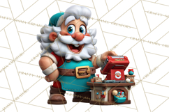 Funny Santa PNG, Santa Working Jobs Clip Art, Christmas Png Product Image 4