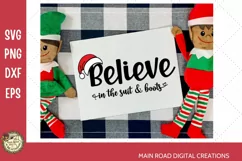 Santa's suit and boots Christmas Design, Christmas clipart, believe in santa
