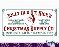 Santa Supply Company Sign, Vintage Christmas Farmhouse Svg Product Image 2