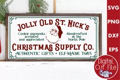 Santa Supply Company Sign, Vintage Christmas Farmhouse Svg Product Image 1