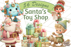 Santa&#039;s Workshop Christmas Clipart PNG &amp; Digital Clip Art Product Image 1