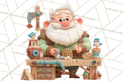 Santa&#039;s Workshop Christmas Clipart PNG &amp; Digital Clip Art Product Image 5