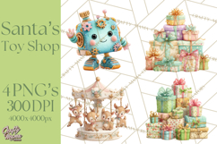 Santa&#039;s Workshop Christmas Clipart PNG &amp; Digital Clip Art Product Image 1