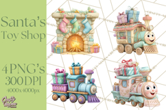 Santa&#039;s Workshop Christmas Clipart PNG &amp; Digital Clip Art Product Image 1