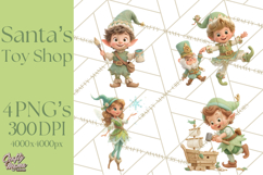 Santa&#039;s Workshop Christmas Clipart PNG &amp; Digital Clip Art Product Image 1