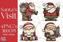 The Night Before Christmas Clipart, Santa&#039;s Sleigh PNG Product Image 1