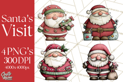 The Night Before Christmas Clipart, Santa&#039;s Sleigh PNG Product Image 1