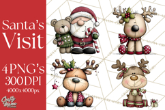 The Night Before Christmas Clipart, Santa&#039;s Sleigh PNG Product Image 1