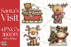 The Night Before Christmas Clipart, Santa&#039;s Sleigh PNG Product Image 1