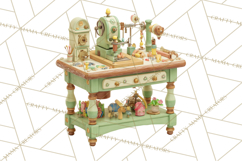 Santa&#039;s Workshop Clipart, Christmas Elf &amp; Santa Clipart Png Product Image 2