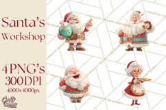 Santa&#039;s Workshop Clipart, Christmas Elf &amp; Santa Clipart Png Product Image 1