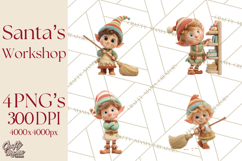 Santa&#039;s Workshop Clipart, Christmas Elf &amp; Santa Clipart Png Product Image 1