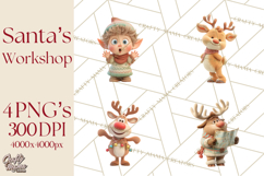 Santa&#039;s Workshop Clipart, Christmas Elf &amp; Santa Clipart Png Product Image 1