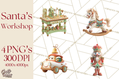 Santa&#039;s Workshop Clipart, Christmas Elf &amp; Santa Clipart Png Product Image 1