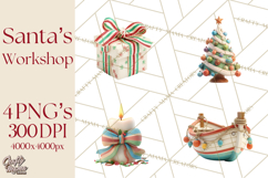 Santa&#039;s Workshop Clipart, Christmas Elf &amp; Santa Clipart Png Product Image 1