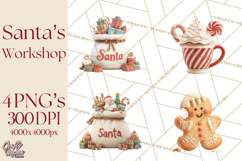 Santa&#039;s Workshop Clipart, Christmas Elf &amp; Santa Clipart Png Product Image 1