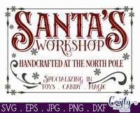Santa&#039;s Workshop Christmas Farmhouse Sign Svg Product Image 2