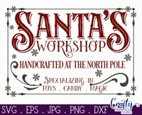 Santa's Workshop Christmas Farmhouse Sign Svg Product Image 2