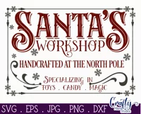 Santa's Workshop Christmas Farmhouse Sign Svg Product Image 2