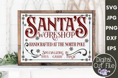 Santa's Workshop Christmas Farmhouse Sign Svg Product Image 1