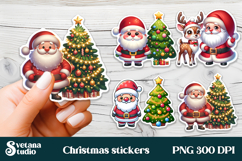Christmas stickers PNG bundle | Printable Christmas stickers Product Image 9