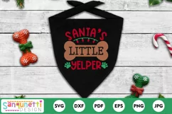 Santa's little yelper Christmas dog SVG Product Image 1