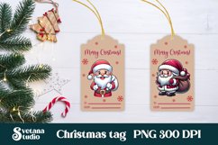 Christmas tags printable | Santa Claus gift tag PNG design Product Image 1