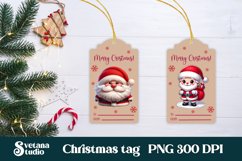 Christmas tags printable | Santa Claus gift tag PNG design Product Image 1