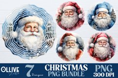 Santa Christmas Wind Spinner Sublimation Rounds PNG Product Image 1