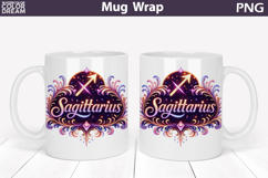 Sagittarius Mug Wrap | Zodiac Cup Sublimation Product Image 1