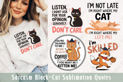 Sarcasm Black Cat Sublimation Quotes Product Image 1