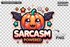 Halloween Sarcasm Powered Pumpkin Ghost Clipart PNG Design Product Image 3