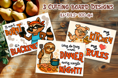 Sarcastic Kitchen Animals | Funny Cutting Board Sublimation Product Image 1