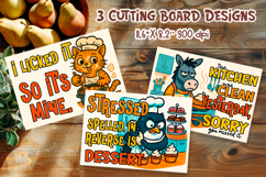 Sarcastic Kitchen Animals | Funny Cutting Board Sublimation Product Image 1
