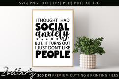 Sarcastic Mental Health SVG Funny Anxiety T-shirt Mug Design Product Image 5